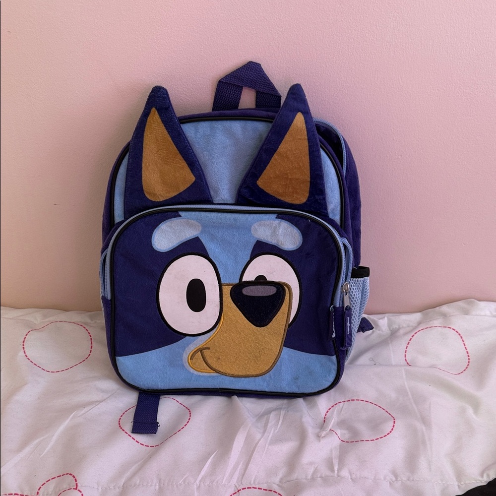Blue and Tan Kids Character Backpack